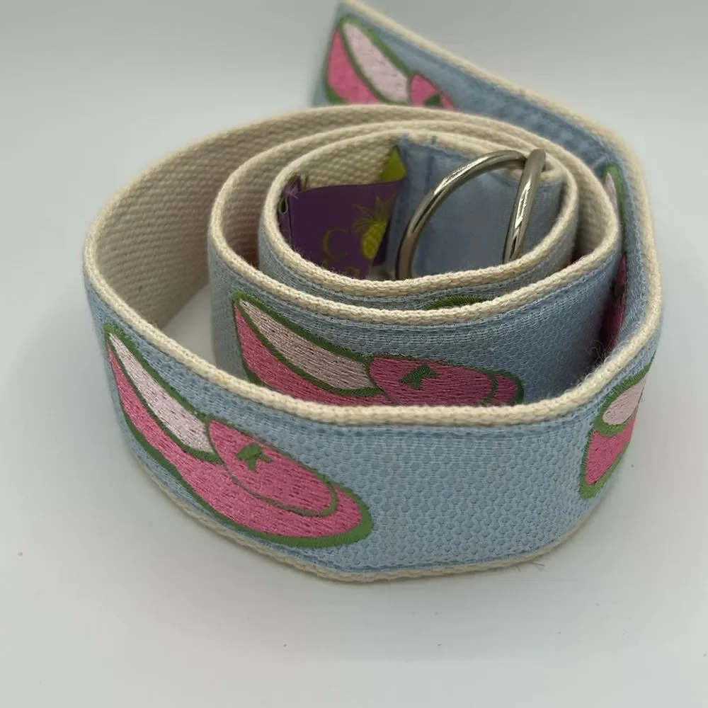 CJ Laing Perfectly Preppy D-ring Belt - Loafer embroidered - Size S